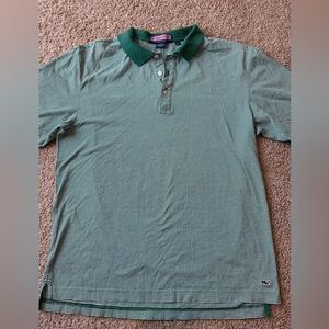 Vineyard Vines Green and White Polo Shirt